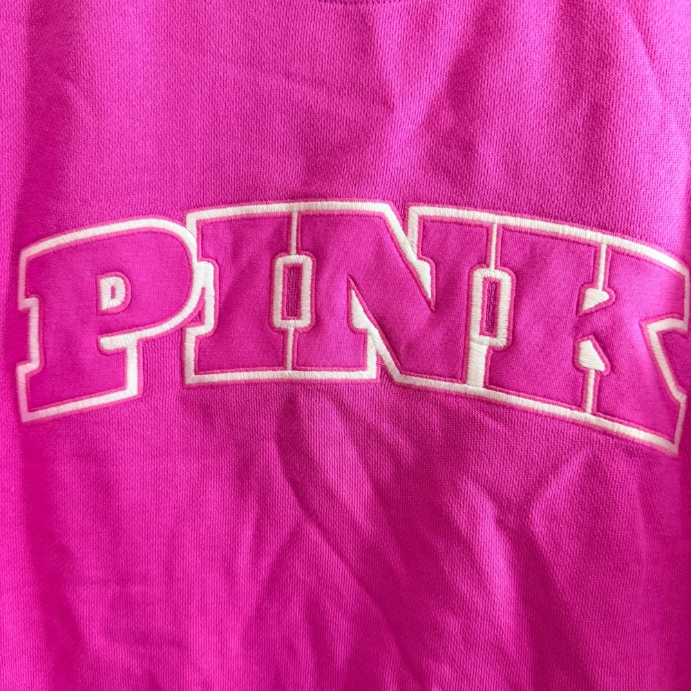 PINK Victoria's Secret Pink Crewneck Ivy Fleece Oversized Sweatshirt Small - Picture 4 of 8